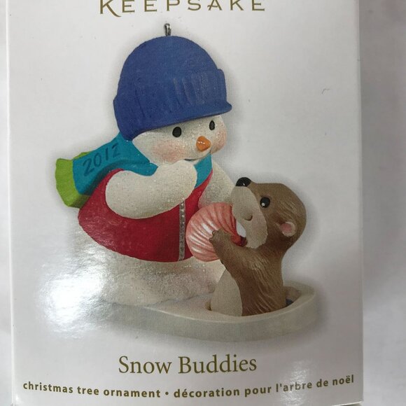 2012 HALLMARK KEEPSAKES ORNAMENT SNOW BUNNIES AND OTTER - Picture 2 of 5